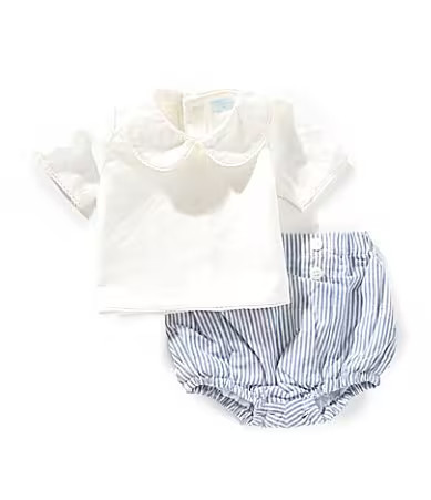 Edgehill Collection x Kristin Ellen Hockman Baby Boys Linen Blend Felix Top Stripe Short Set - Newborn | Dillard's