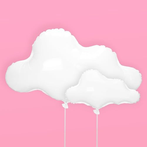 xo, Fetti White Cloud Balloons - 4 pc | Birthday Party Decorations, Cloud Nine Bachelorette Backdrop, Cute Baby Shower Decor, Preppy Bday Supplies, Fun Photo Booth | Amazon (US)
