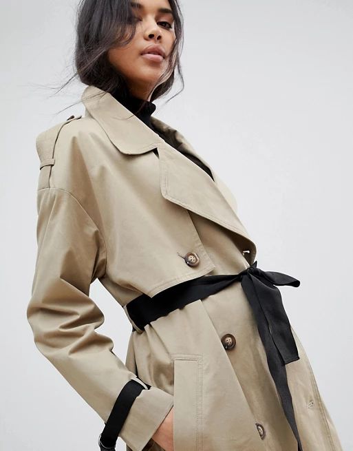 ASOS Trench with Contrast Belt | ASOS US