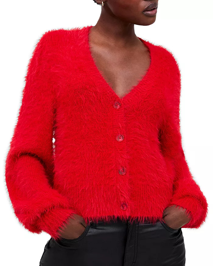 Meena Fluffy V Neck Cardigan | Bloomingdale's (US)