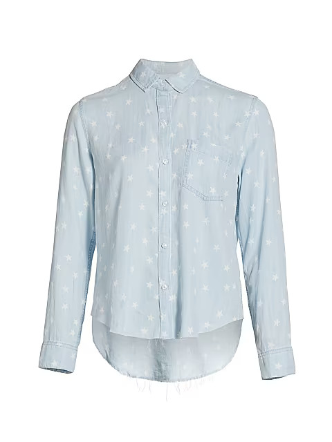 Ingrid Raw Star Print Denim Shirt | Saks Fifth Avenue
