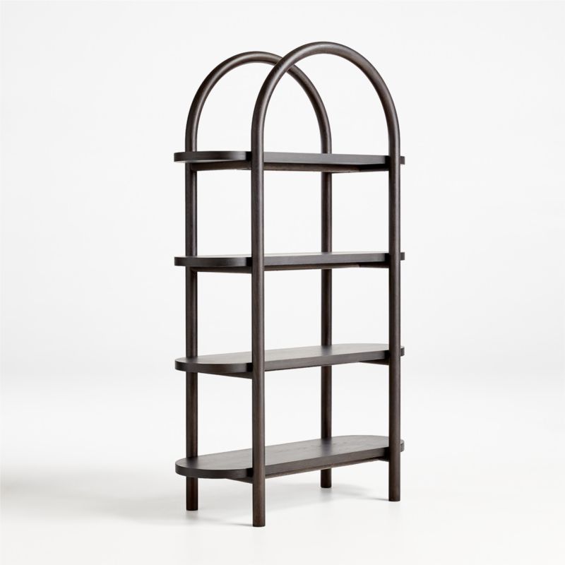 Canyon Charcoal Wood Tall 4-Shelf Kids Bookcase by Leanne Ford + Reviews | Crate & Kids | Crate & Barrel