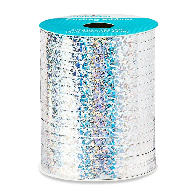 Holographic Silver Curling Ribbon, 100 Yards, by Way To Celebrate | Walmart (US)