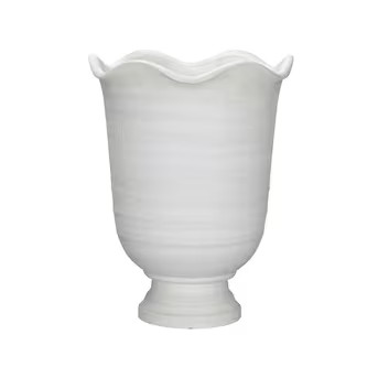 allen + roth Round 13.46-in W x 13.46-in L White Recycled plastic Indoor/Outdoor Planter Lowes.co... | Lowe's