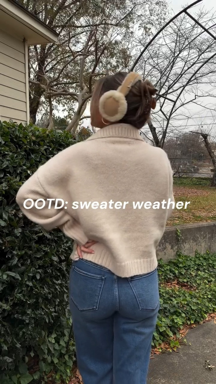 Cozy winter uniform: a soft cowl neck sweater and comfy jeans❣️Both the sweater and jeans are from @dearjohndenim, and 50% off today for Cyber Monday! (Wearing size small sweater and size 26 pants - runs true to size) 

#LTKSaleAlert #LTKFindsUnder100 #LTKCyberWeek