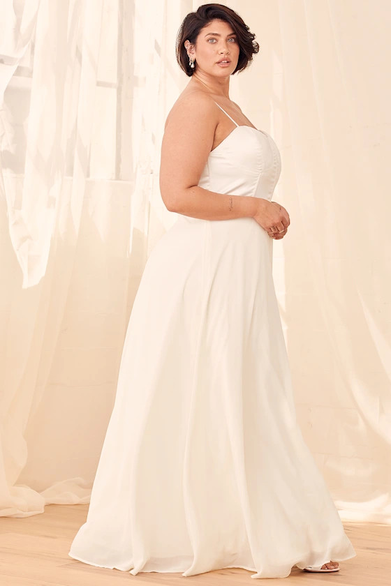 Best Part Of Me Cream Satin Bustier Maxi Dress | Lulus (US)