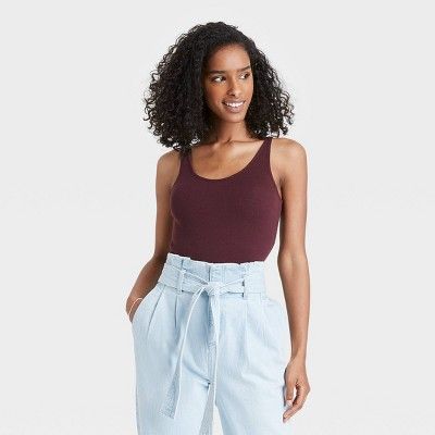 Women's Slim Fit Ribbed Tank Top - A New Day™ | Target