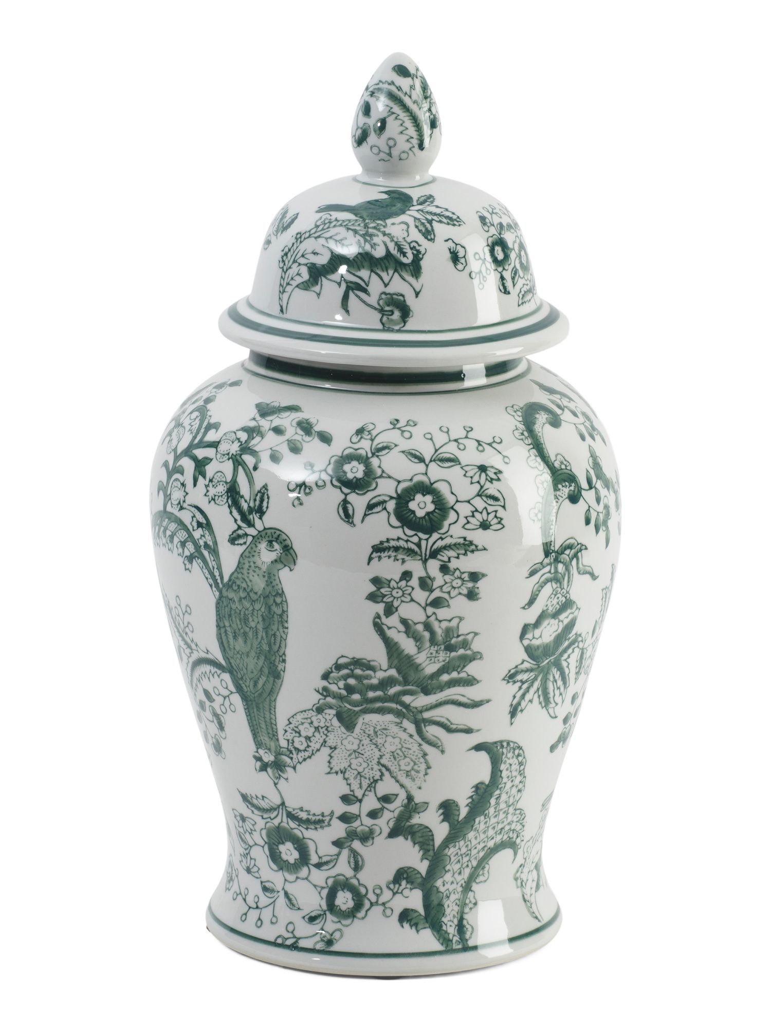18in Jasper Chinoiserie Ceramic Jar With Lid | TJ Maxx