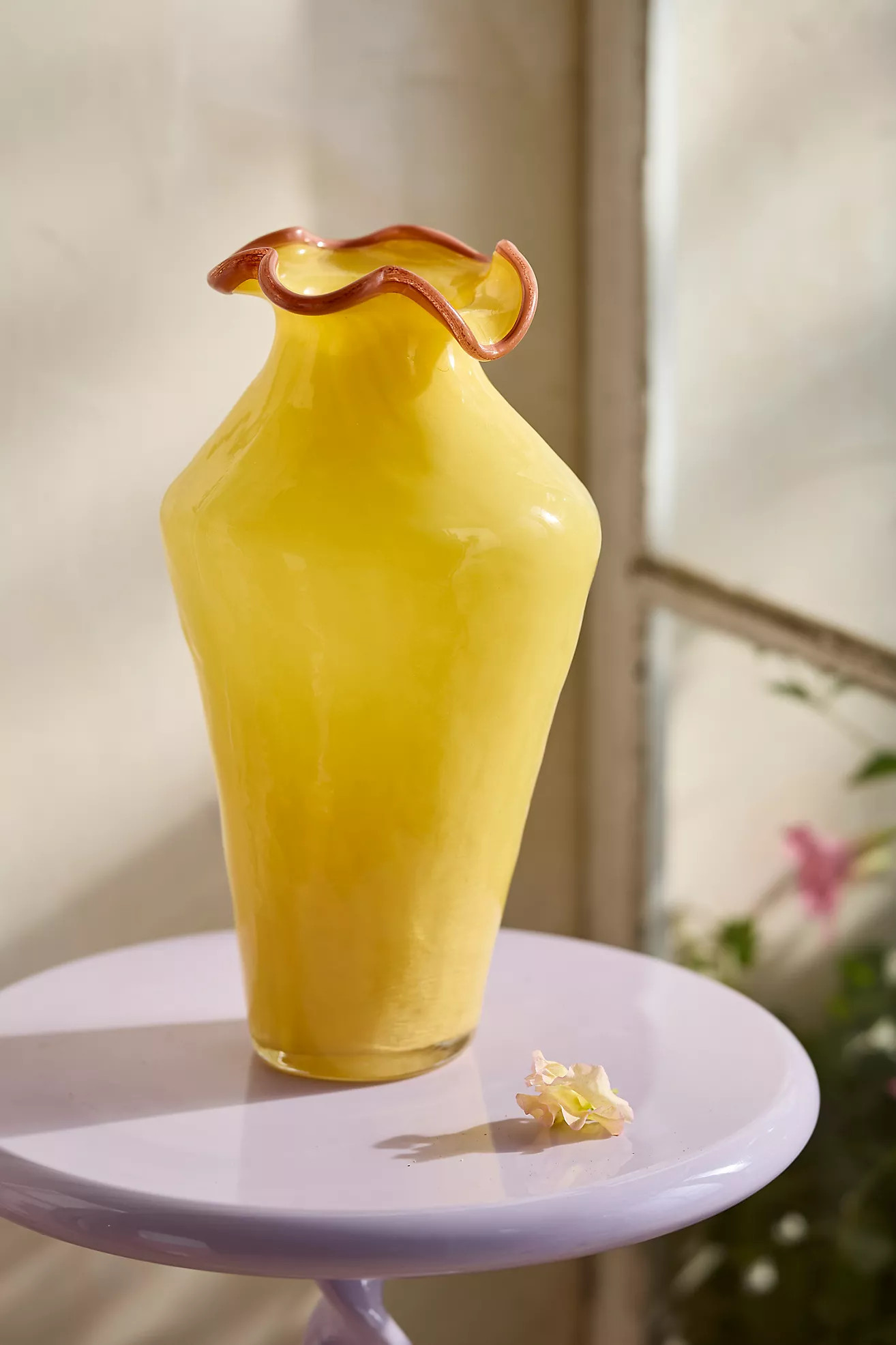 Contrast Rim Glass Vase | Anthropologie (US)