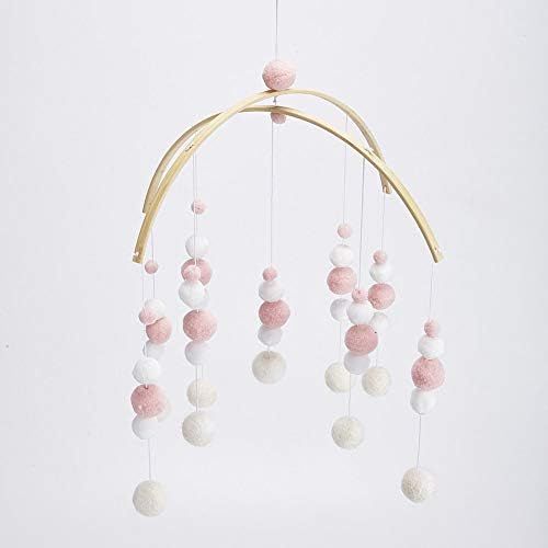 DYEY Baby Crib Mobile Nursery Cot Mobile Felt Ball Wind Chimes Wooden Hanging Bed Felt Ceiling Mobil | Amazon (US)