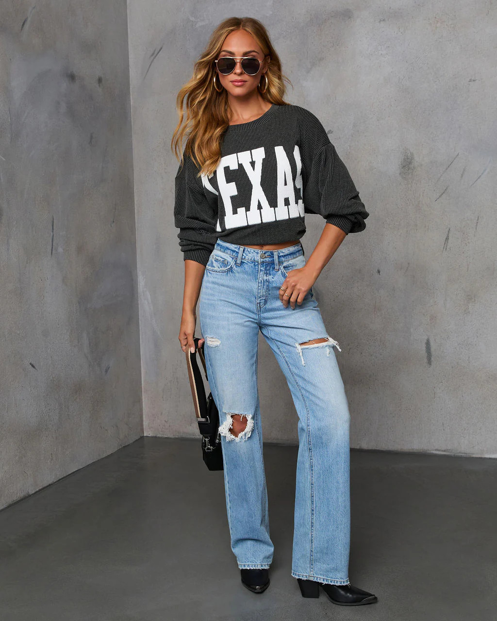 Home Town Rep Ribbed Oversized Sweatshirt | VICI