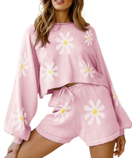 The cutest two piece loungeset with retro flowers!! Amazon!!! 