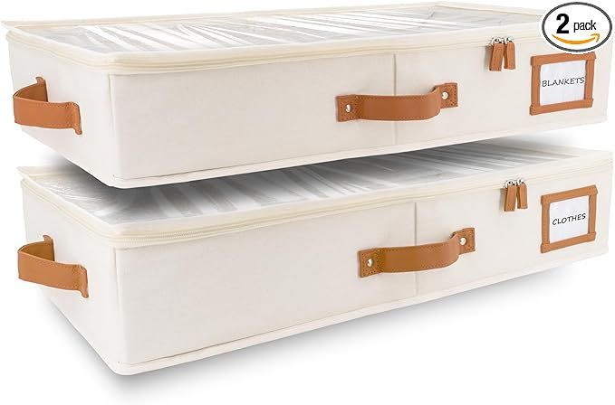 HOMELUX THEORY 2pc Under Bed Storage Containers, Bedroom Under the Bed Drawer Storage Organizer w... | Amazon (US)