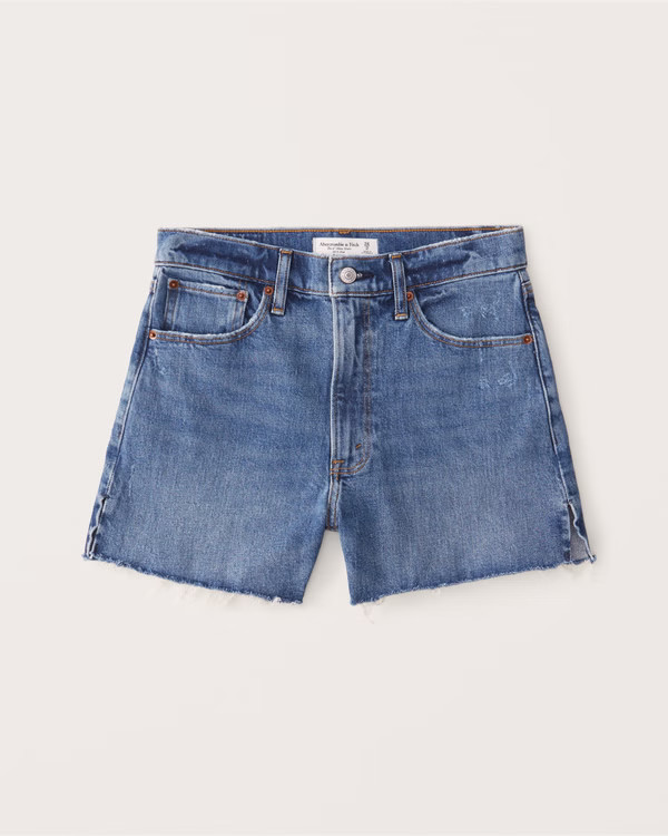 Women's High Rise 4 Inch Mom Shorts | Women's Bottoms | Abercrombie.com | Abercrombie & Fitch (US)