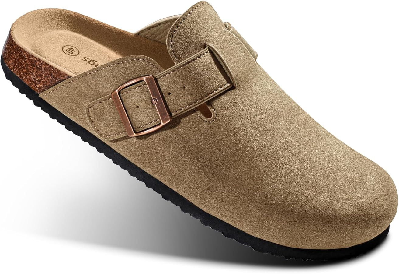BULLIANT Women Clogs-Fleece-Lined Suede Mules Slippers Nurse Shoes Unisex-Memory Foam Arch Suppor... | Amazon (US)
