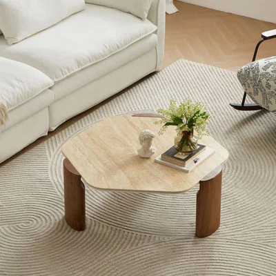 Surprise lonely wind rock solid wood coffee table | Wayfair North America