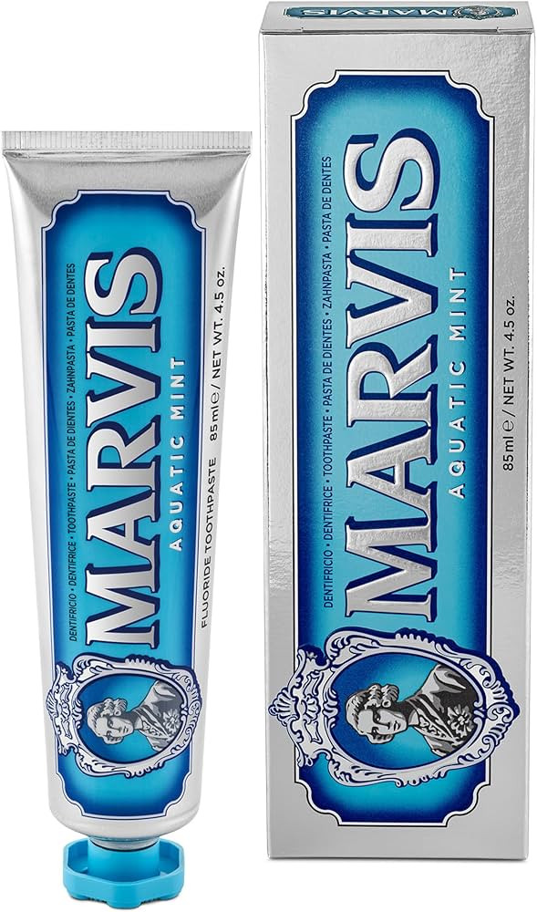 Marvis Aquatic Mint Toothpaste, 85 ml, Sensational Flavoured Toothpaste Helps Remove Plaque & Pro... | Amazon (UK)