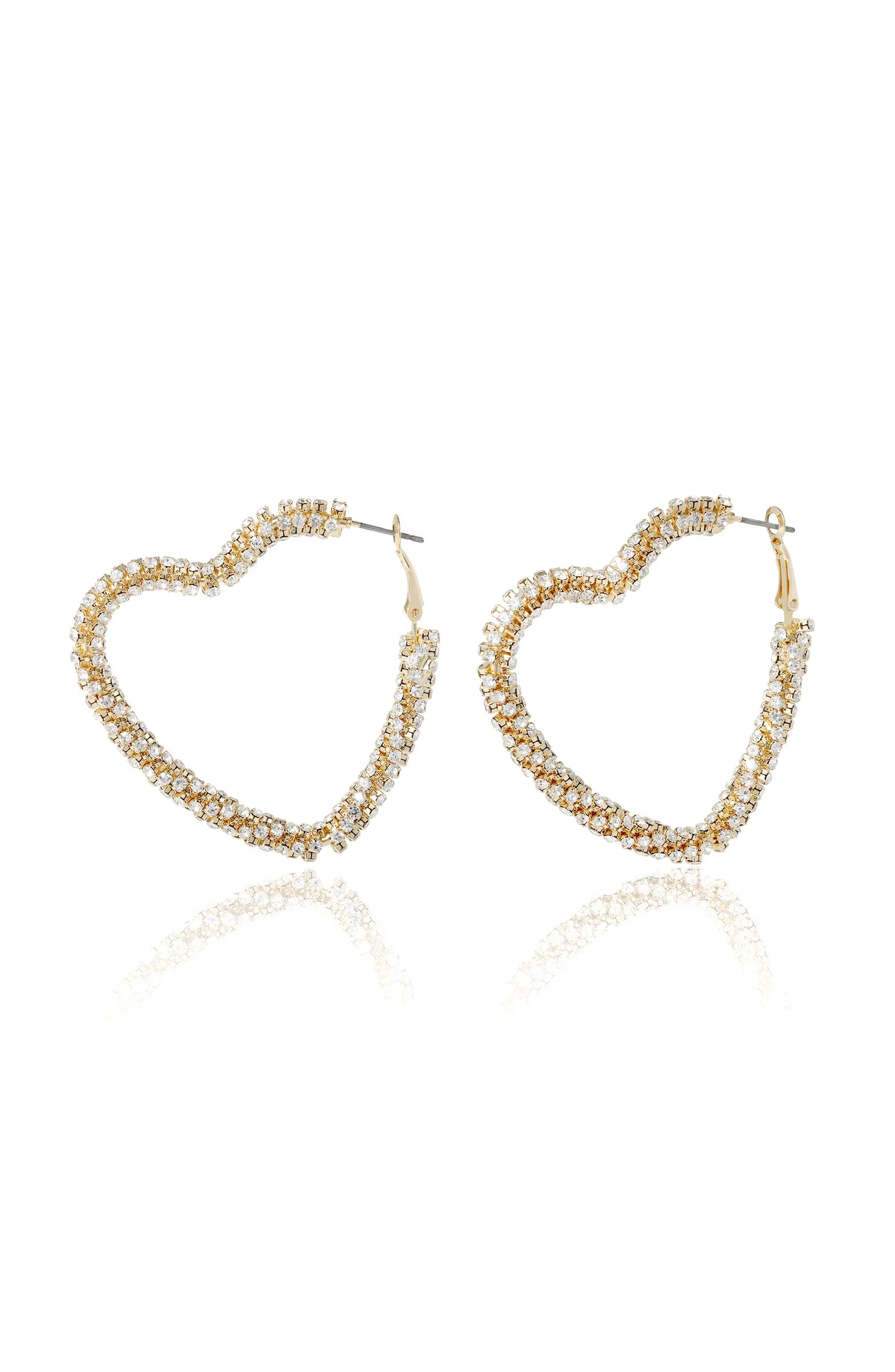 Crystal Heart Hoop Earrings | Nordstrom