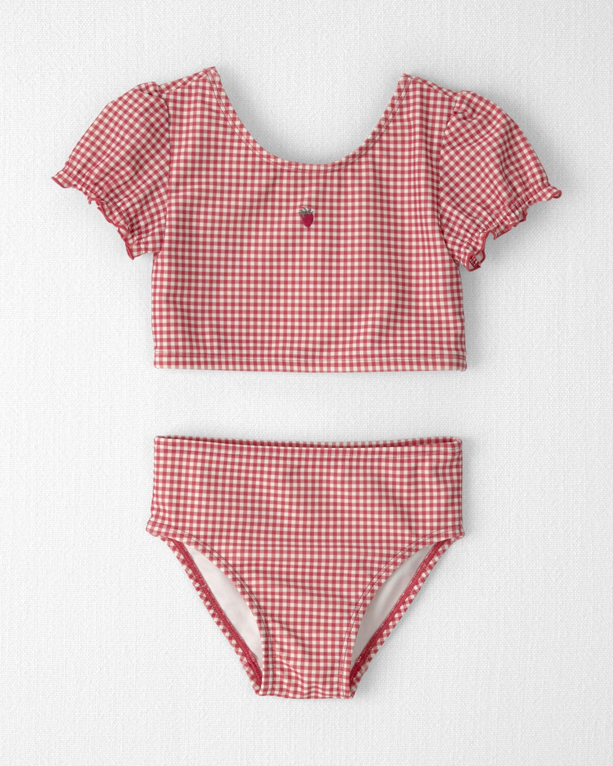 Red Gingham - Toddler Girl 2-Piece Recycled Tankini Set in Red Gingham, Selected | Carter's Inc