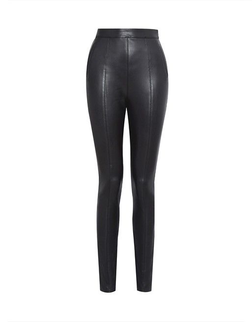 Miss Selfridge faux leather pants in black | ASOS (Global)