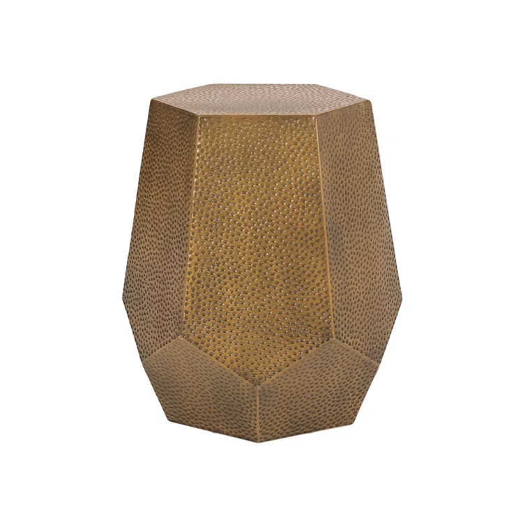 Pamsha Modern Hammered Iron Geometric Brushed Antique Side Table - Christopher Knight Home | Target