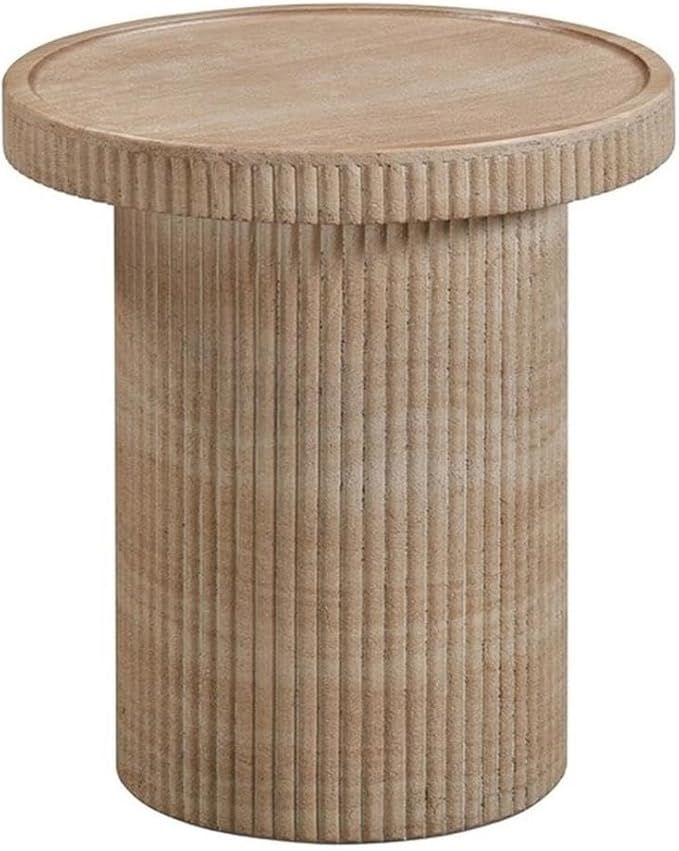 Tov Furniture Darcy Faux Travertine Concrete Indoor/Outdoor Round Side Table | Amazon (US)