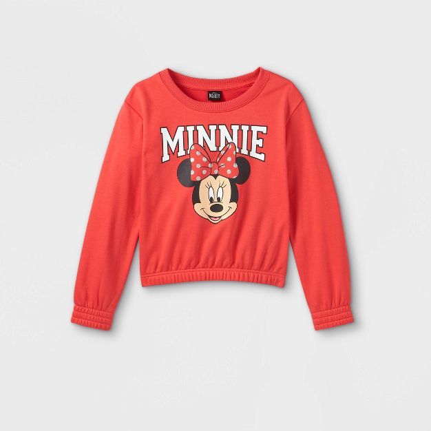 Girls' Disney Minnie Mouse Sweatshirt - Red | Target