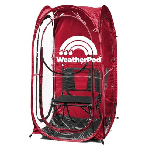WeatherPod® The Original Shark Tank MyPod™ Small 1-Person Pop-Up Pod - Stay Warm, Dry, and Out of The Sun - Weather Pod for Sports, Rain, or Wind - Simple to Set Up and Tear Down - (Red) | Amazon (US)