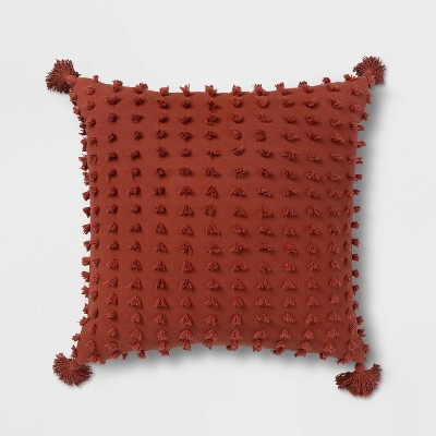 Euro Clipped Tasseled Throw Pillow Bronze - Opalhouse™ | Target