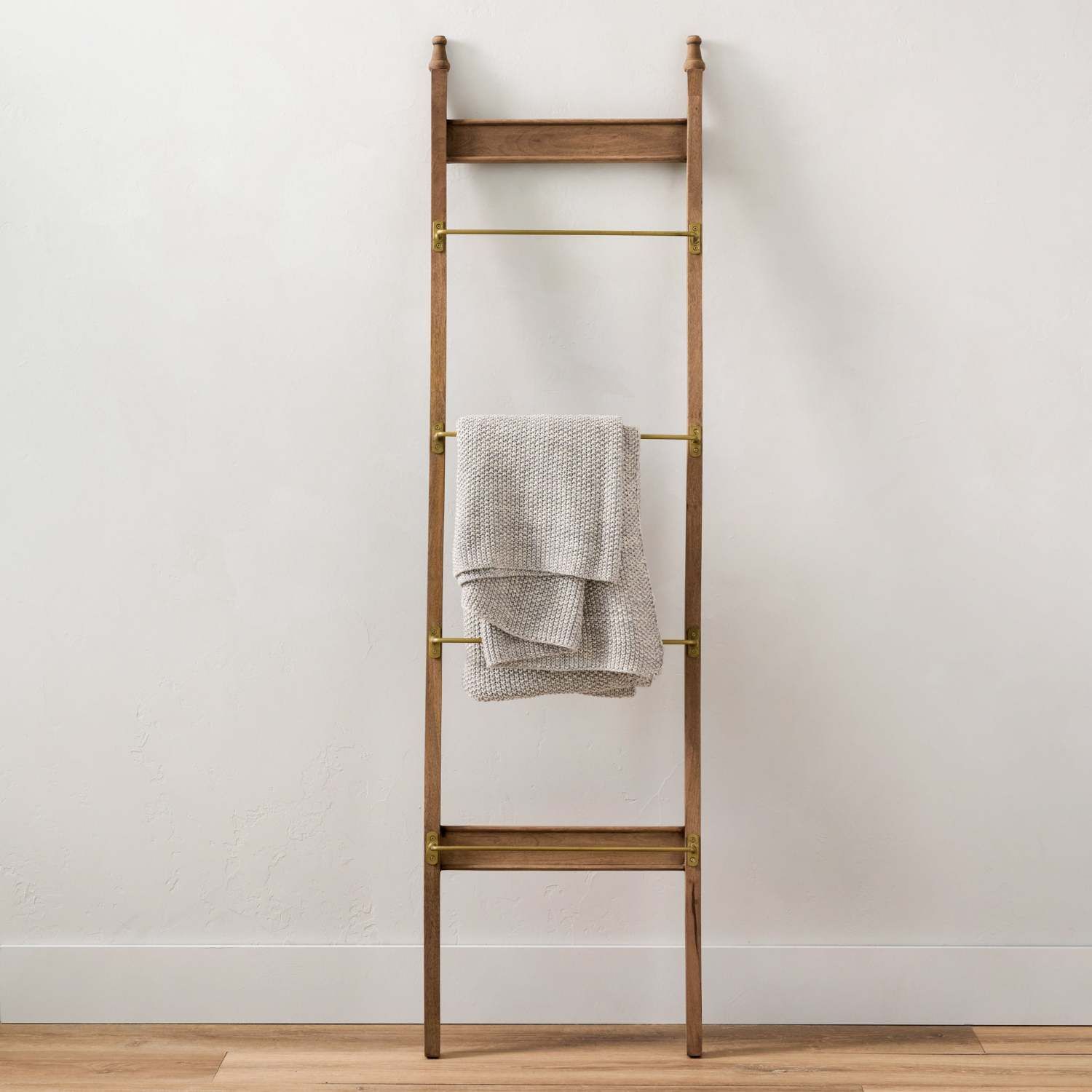 Brass and Wood Library Ladder | Magnolia