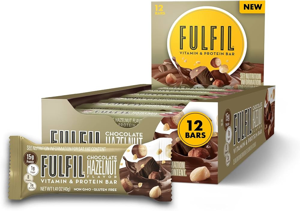 FULFIL Vitamin and Protein Bars, Hazelnut, Snack Sized Bar with 15 g Protein and 8 Vitamins Inclu... | Amazon (US)