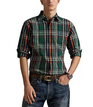 Polo Ralph Lauren Classic Fit Plaid Oxford Long Sleeve Woven Shirt | Dillard's | Dillard's