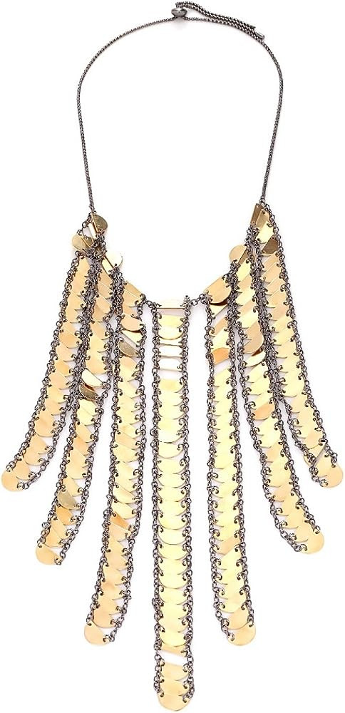 Bohemian Multi Layered Metal Tassel Long Vintage Necklace | Amazon (US)