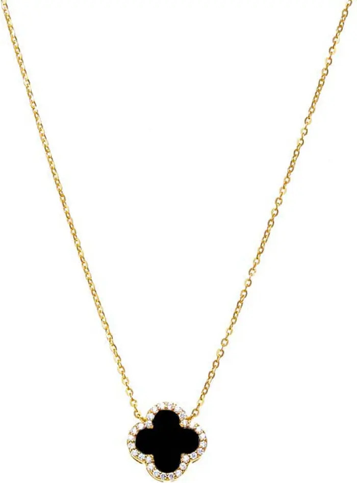 BY ADINA EDEN Pave Colored Stone Clover Necklace | Nordstrom | Nordstrom