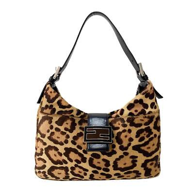 FENDI Baguette Leopard Pony Hair Hobo Shoulder Bag | eBay US