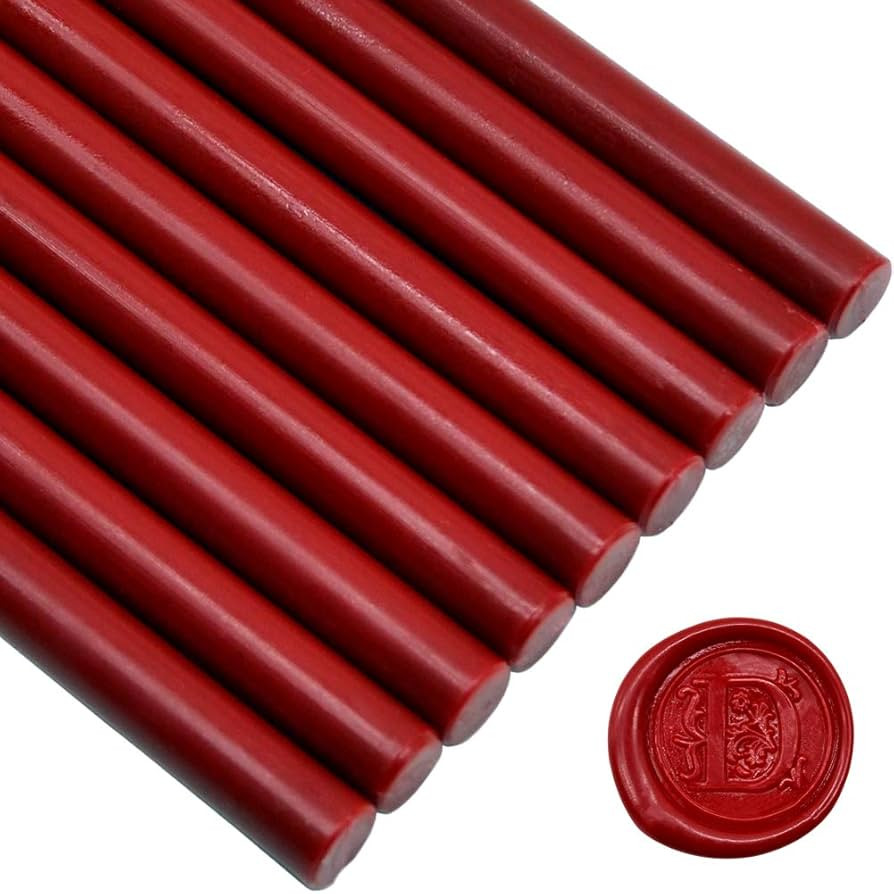 TELOSMA Matte Dark Red Glue Gun Sealing Wax Sticks Wax Seal Rod for Sealing Wine Bottle - 12 Stic... | Amazon (US)
