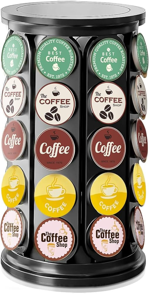 K Cup Holder, Coffee Pod Storage Carousel Holder Organizer Compatible with 40 Keurig K-Cup Pods, ... | Amazon (US)