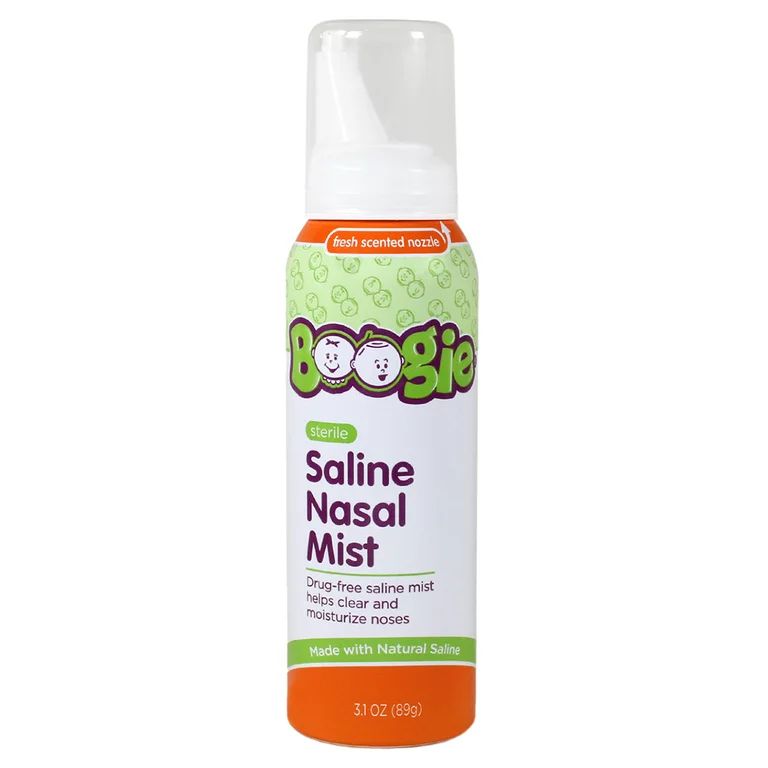 Boogie Sterile Saline Nasal Mist for Dry Nose, Non-Medicated Kids Nose Spray, 3.1 oz | Walmart (US)