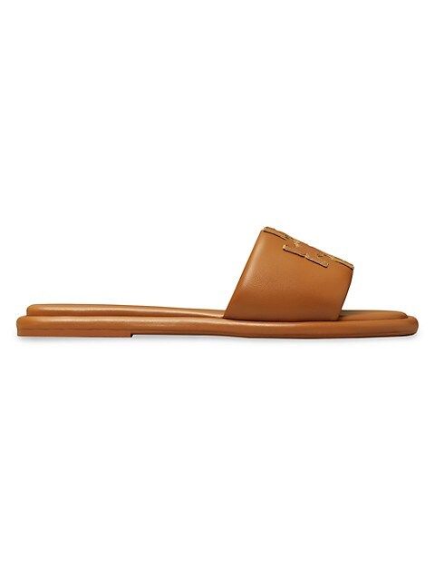 Double-T Padded Leather Slides | Saks Fifth Avenue
