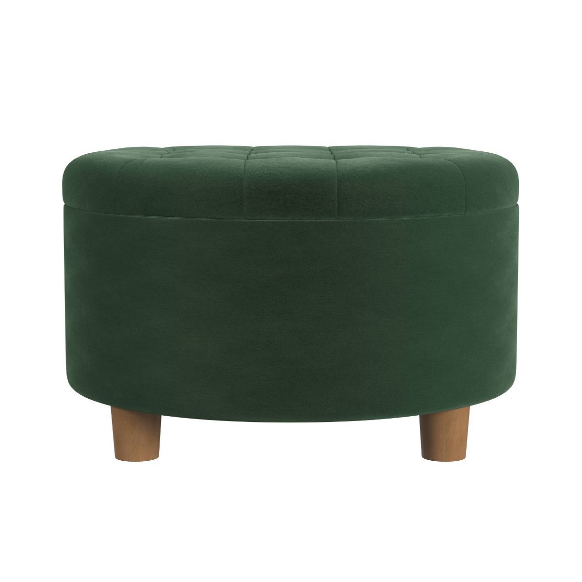 Tufted Round Storage Ottoman Loden Green Velvet - HomePop | Target