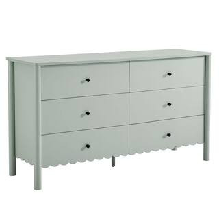 MODWAY Emmeline Scalloped 6-Drawer Dresser in Sage EEI-7157-SGE - The Home Depot | The Home Depot