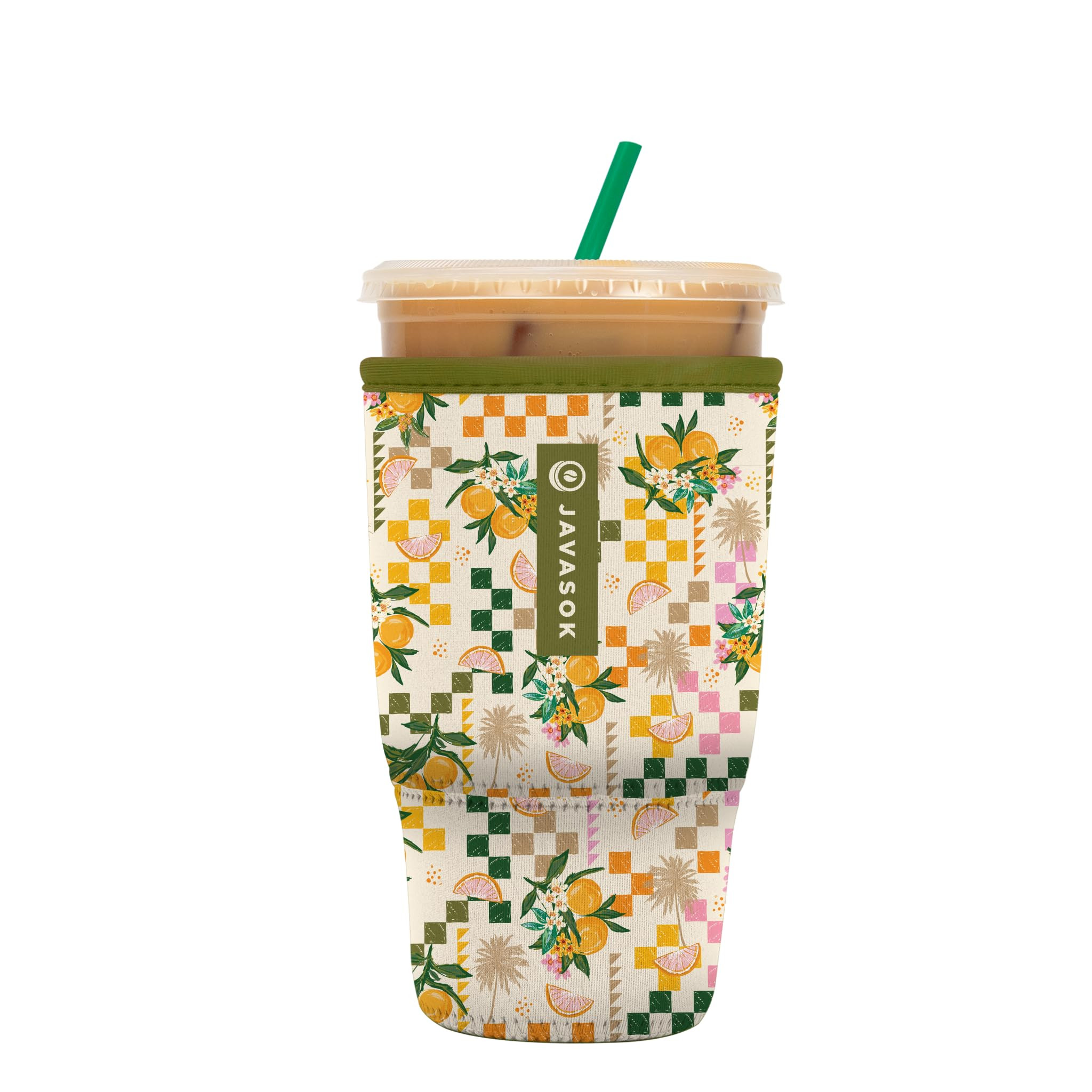 Sok It JavaSok Iced Coffee & Cold Soda Insulated Neoprene Cup Sleeve (Citrus Delight, Large: 30-3... | Amazon (US)