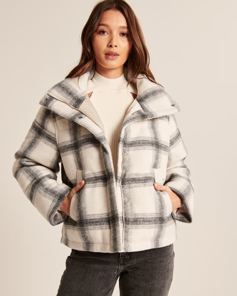 A&F Wool-Blend Mini Puffer | Abercrombie & Fitch (US)