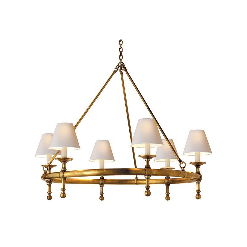 Classic Ring Chandelier, Antiqued Brass | One Kings Lane