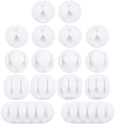 OHill Cable Clips, 16 Pack White Adhesive Cord Holders, Ideal Cable Cords Management for Organizi... | Amazon (US)