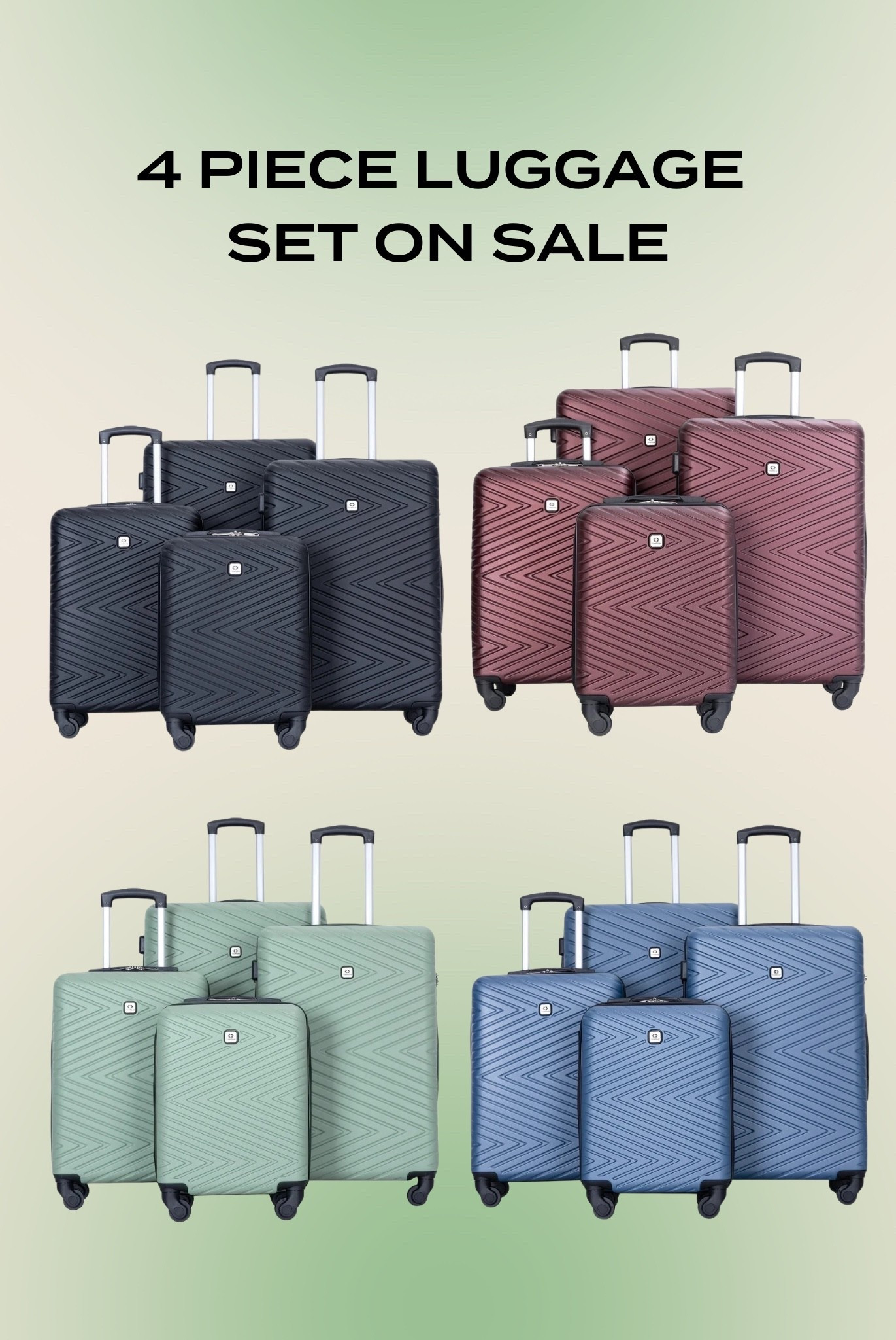 4 piece luggage set on deal!!

#LTKFindsUnder100 #LTKTravel #LTKSaleAlert