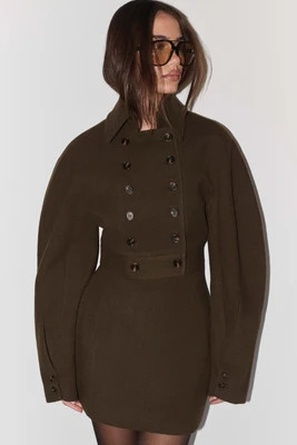 Jemima Cropped Jacket / Chocolate | MESHKI | XS | MESHKI US