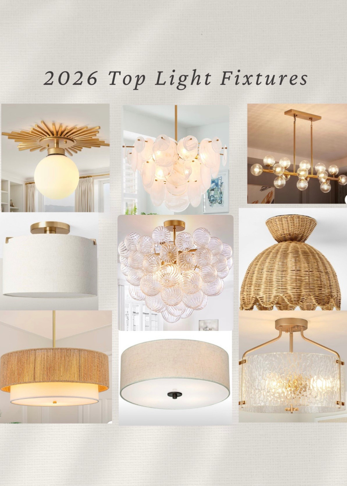 Top Light Fixture Trends for 2026 ✨

If you’re updating your home this year, lighting is one of the easiest ways to make a space feel instantly elevated. I rounded up my favorite 2026 trending light fixtures — think warm modern finishes, statement pendants, designer-inspired chandeliers, and affordable Amazon finds that look high-end.

Perfect for:
• kitchen updates
• dining room refreshes
• entryway statements
• new builds & renovations

Everything is linked here on LTK 🤍

#LTKSaleAlert #LTKHome