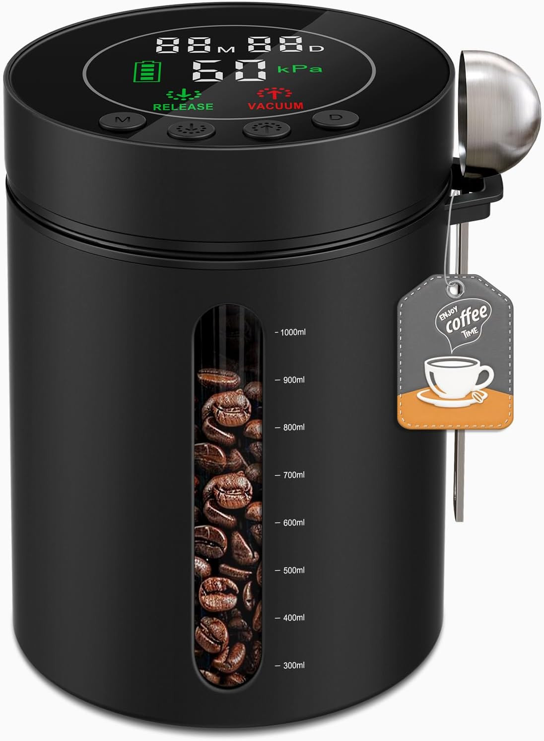 Automatic Vacuum Coffee Canister, 1.3L Coffee Container with LED Display | Amazon (US)