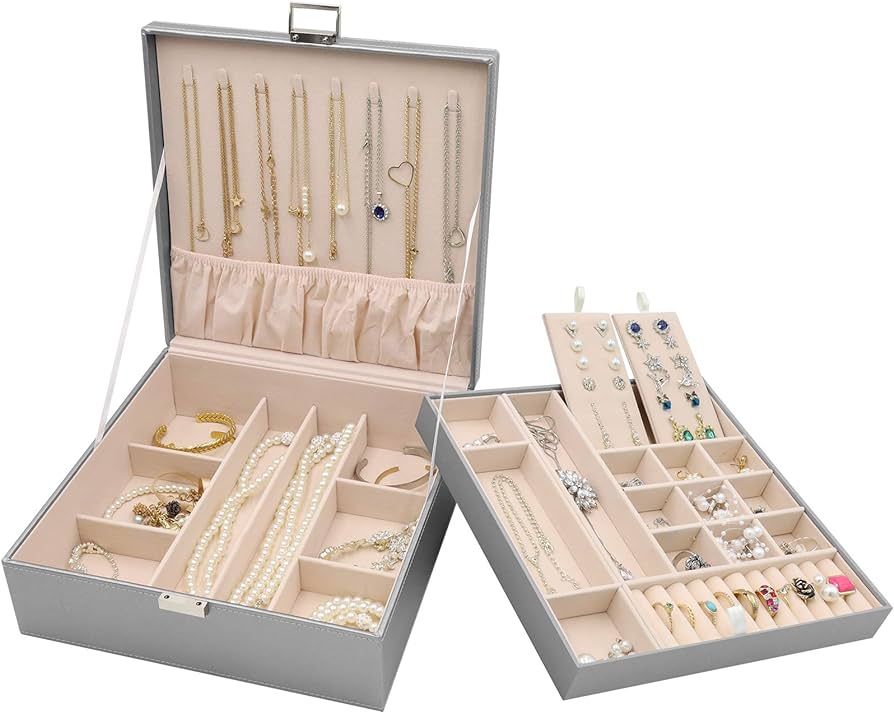 ProCase Jewelry Box for Women Girls Girlfriend Wife, Large Leather Jewelry Organizer Storage Case... | Amazon (US)